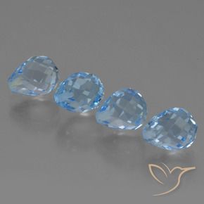 10.14 ct natürliche Himmerlblau Topas-Edelsteine, Briolette, VVS-VS