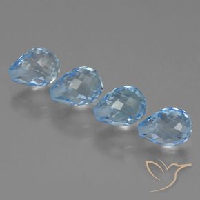 9.08 ct natürliche Swiss Blue Topas-Edelsteine, Briolette, VVS-VS