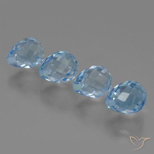 10.98ctw Natürlicher Swiss Blue Topas, Briolette, VVS-VS
