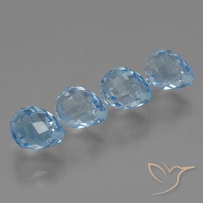 10.98 ct natürliche Swiss Blue Topas-Edelsteine, Briolette, VVS-VS