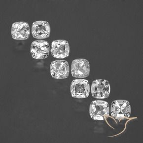 5.07 ct natürliche Weiß Topas-Edelsteine, Kissen, VS-SI