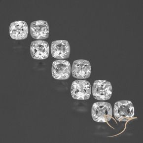 5.18 ct natürliche Weiß Topas-Edelsteine, Kissen, VS