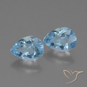 1.67 ct natürliche Himmerlblau Topas-Edelsteine, Birnenform, VVS-VS