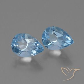 1.68 ct natürliche Himmerlblau Topas-Edelsteine, Birnenform, VVS-VS