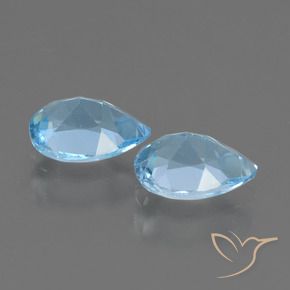 1.65 ct natürliche Himmerlblau Topas-Edelsteine, Birnenform, VVS-VS