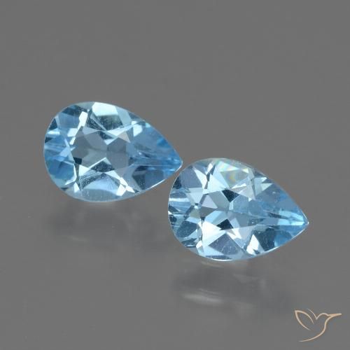 1,62 ct natürliche blauer Topas-Edelsteine, Birnenform, VVS-VS