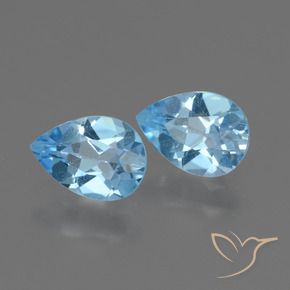 1,62 ct natürliche blauer Topas-Edelsteine, Birnenform, VVS-VS