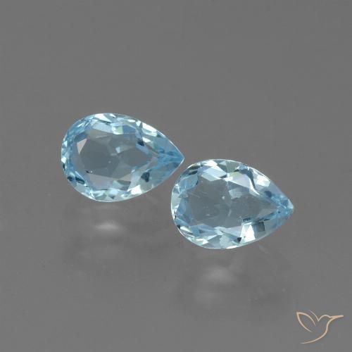 1.70ctw Natürlicher Himmerlblau Topas, Birnenform, VVS-VS