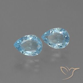 1.70 ct natürliche Himmerlblau Topas-Edelsteine, Birnenform, VVS-VS