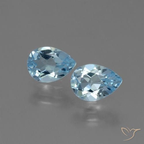 1.69ctw Natürlicher Himmerlblau Topas, Birnenform, VVS-VS