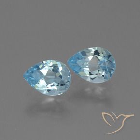1.69 ct natürliche Himmerlblau Topas-Edelsteine, Birnenform, VVS-VS
