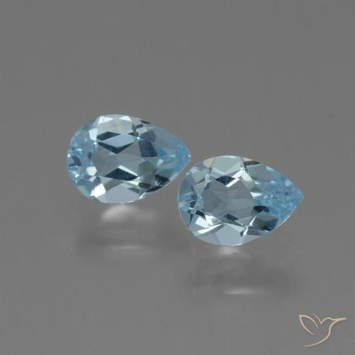 1.65ctw Natürlicher Himmerlblau Topas, Birnenform, VVS-VS