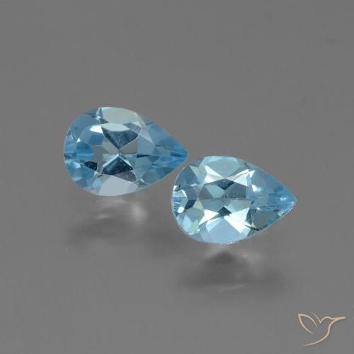 1.65ctw Natürlicher Himmerlblau Topas, Birnenform, VVS-VS