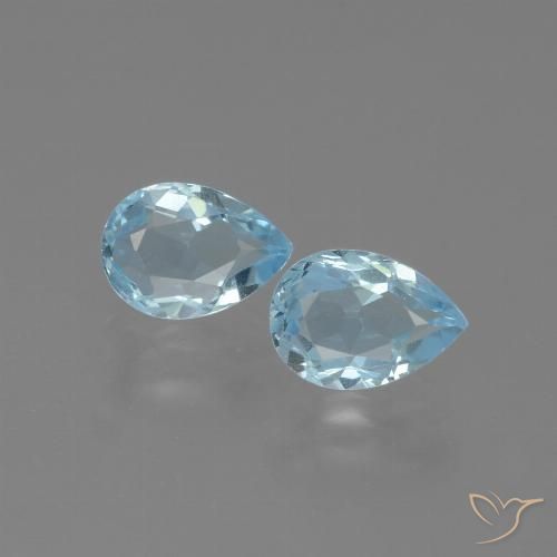 1.70ctw Natürlicher Himmerlblau Topas, Birnenform, VVS-VS