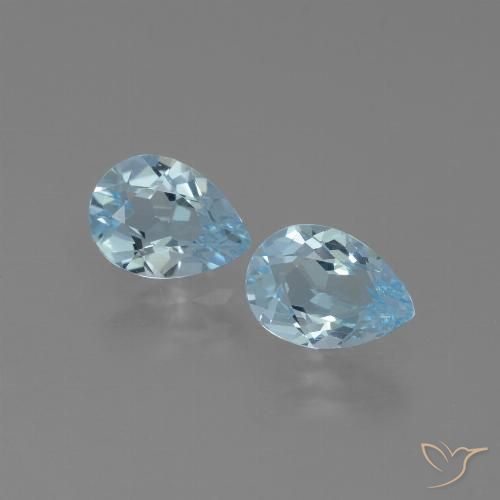 1.55ctw Natürlicher Himmerlblau Topas, Birnenform, VVS-VS