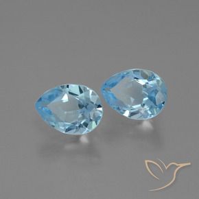 1.73 ct natürliche Swiss Blue Topas-Edelsteine, Birnenform, VVS-VS