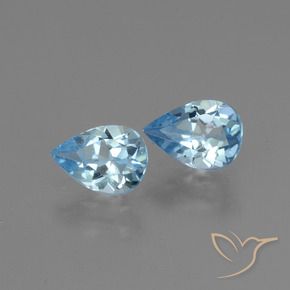 1.63 ct natürliche Himmerlblau Topas-Edelsteine, Birnenform, VVS-VS