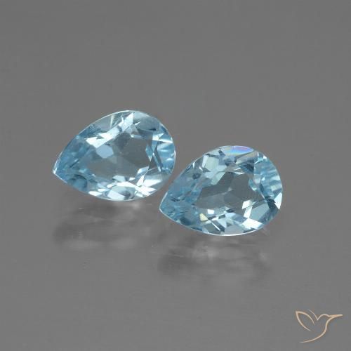 1.83ctw Natürlicher Himmerlblau Topas, Birnenform, VVS-VS