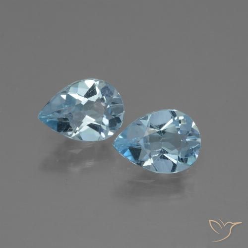1.56ctw Natürlicher Himmerlblau Topas, Birnenform, VVS-VS