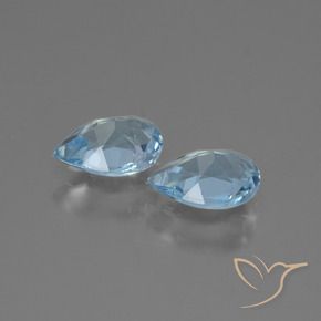 1.56 ct natürliche Himmerlblau Topas-Edelsteine, Birnenform, VVS-VS