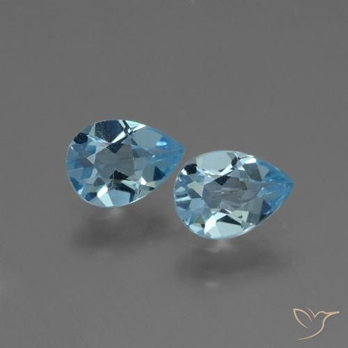 1.59ctw Natürlicher Swiss Blue Topas, Birnenform, VVS-VS