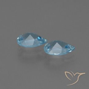 1.59 ct natürliche Swiss Blue Topas-Edelsteine, Birnenform, VVS-VS