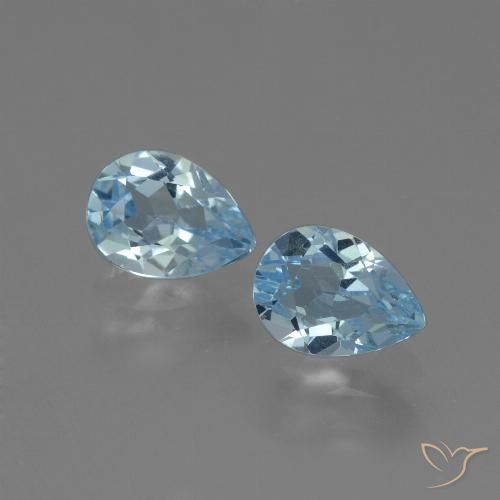 1.90ctw Natürlicher Swiss Blue Topas, Birnenform, VVS-VS