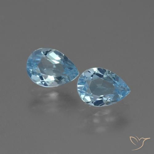 1.73ctw Natürlicher Swiss Blue Topas, Birnenform, VVS-VS