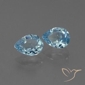 1.89 ct natürliche Swiss Blue Topas-Edelsteine, Birnenform, VVS-VS
