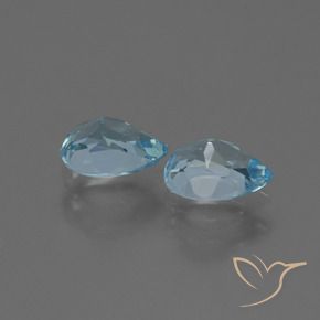 1.89 ct natürliche Swiss Blue Topas-Edelsteine, Birnenform, VVS-VS