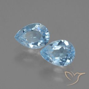 1.86 ct natürliche Swiss Blue Topas-Edelsteine, Birnenform, VVS-VS
