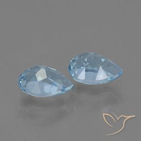 1.86 ct natürliche Swiss Blue Topas-Edelsteine, Birnenform, VVS-VS