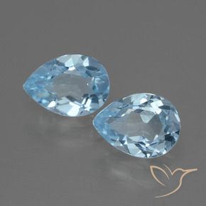 1.66 ct natürliche Swiss Blue Topas-Edelsteine, Birnenform, VVS-VS