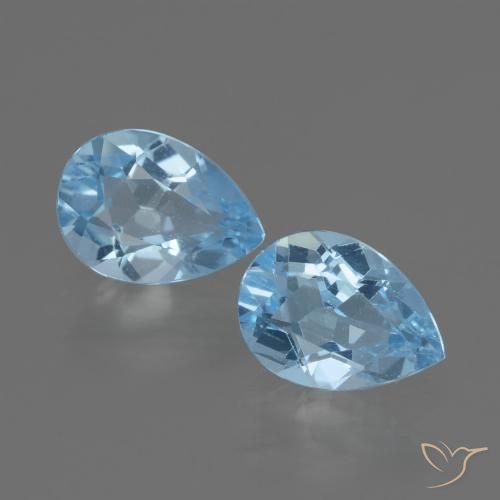 1.75ctw Natürlicher Himmerlblau Topas, Birnenform, VVS-VS