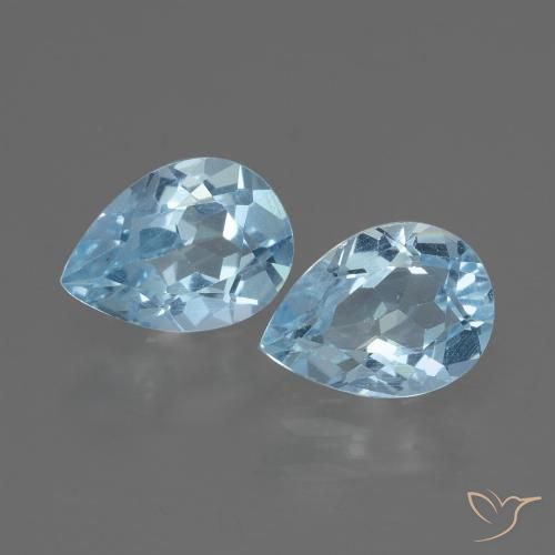 1.84ctw Natürlicher Himmerlblau Topas, Birnenform, VVS-VS