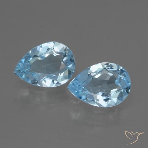 1.50ctw Natürlicher Himmerlblau Topas, Birnenform, VVS-VS