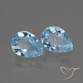 1.50 ct natürliche Himmerlblau Topas-Edelsteine, Birnenform, VVS-VS