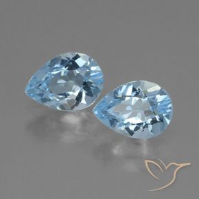 1.80 ct natürliche Swiss Blue Topas-Edelsteine, Birnenform, VVS-VS