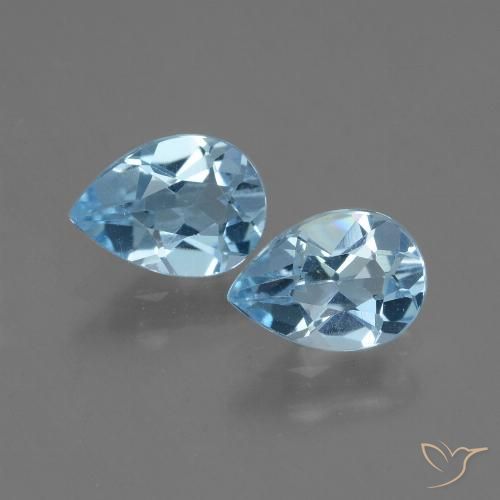 1.60ctw Natürlicher Himmerlblau Topas, Birnenform, VVS-VS
