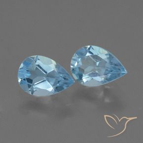 1.66 ct natürliche Swiss Blue Topas-Edelsteine, Birnenform, VVS-VS