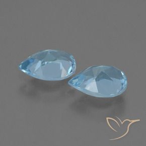 1.66 ct natürliche Swiss Blue Topas-Edelsteine, Birnenform, VVS-VS