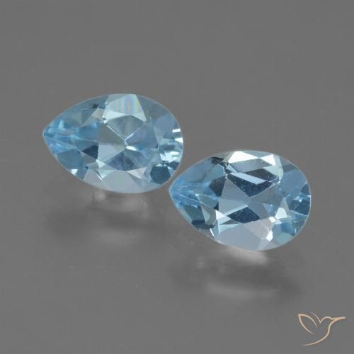 1.58ctw Natürlicher Himmerlblau Topas, Birnenform, VVS-VS