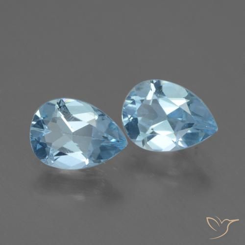 1.64 ct natürliche Himmerlblau Topas-Edelsteine, Birnenform, VVS-VS
