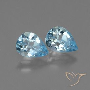 1.55 ct natürliche Swiss Blue Topas-Edelsteine, Birnenform, VVS-VS