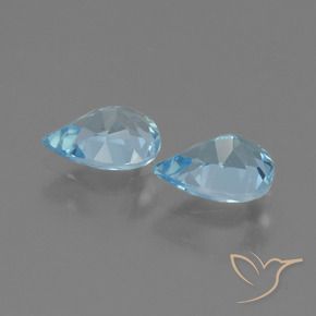 1.55 ct natürliche Swiss Blue Topas-Edelsteine, Birnenform, VVS-VS