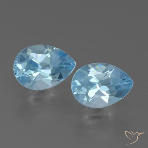 1.72ctw Natürlicher Swiss Blue Topas, Birnenform, VVS-VS
