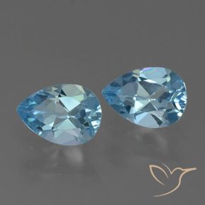 1.77 ct natürliche Swiss Blue Topas-Edelsteine, Birnenform, VVS-VS