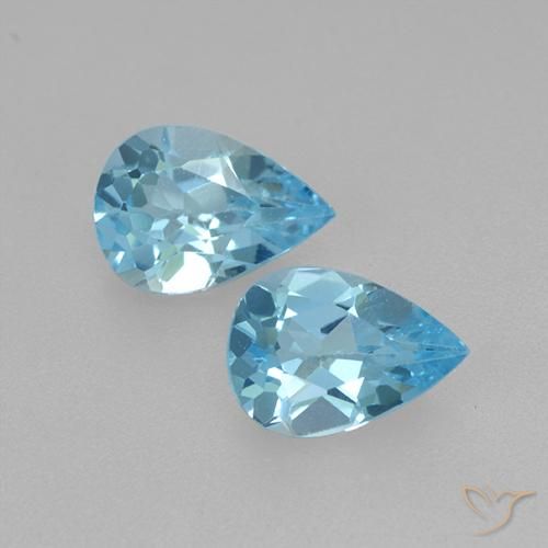 1.55ctw Natürlicher Swiss Blue Topas, Birnenform, VVS-VS