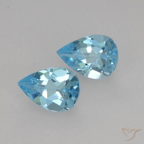 1.55 ct natürliche Swiss Blue Topas-Edelsteine, Birnenform, VVS-VS