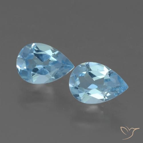 1.57ctw Natürlicher Swiss Blue Topas, Birnenform, VVS-VS